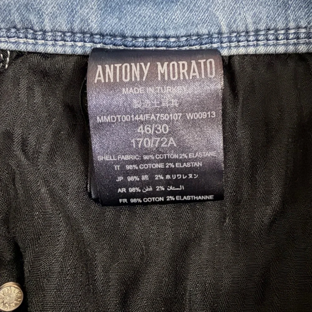Antony Morato Don Giovanni Jeans Men 30 Light Blue Distressed Super Skinny Flex